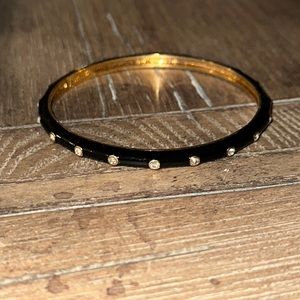 J.Crew Black and Gold Rhinestone Bracelet